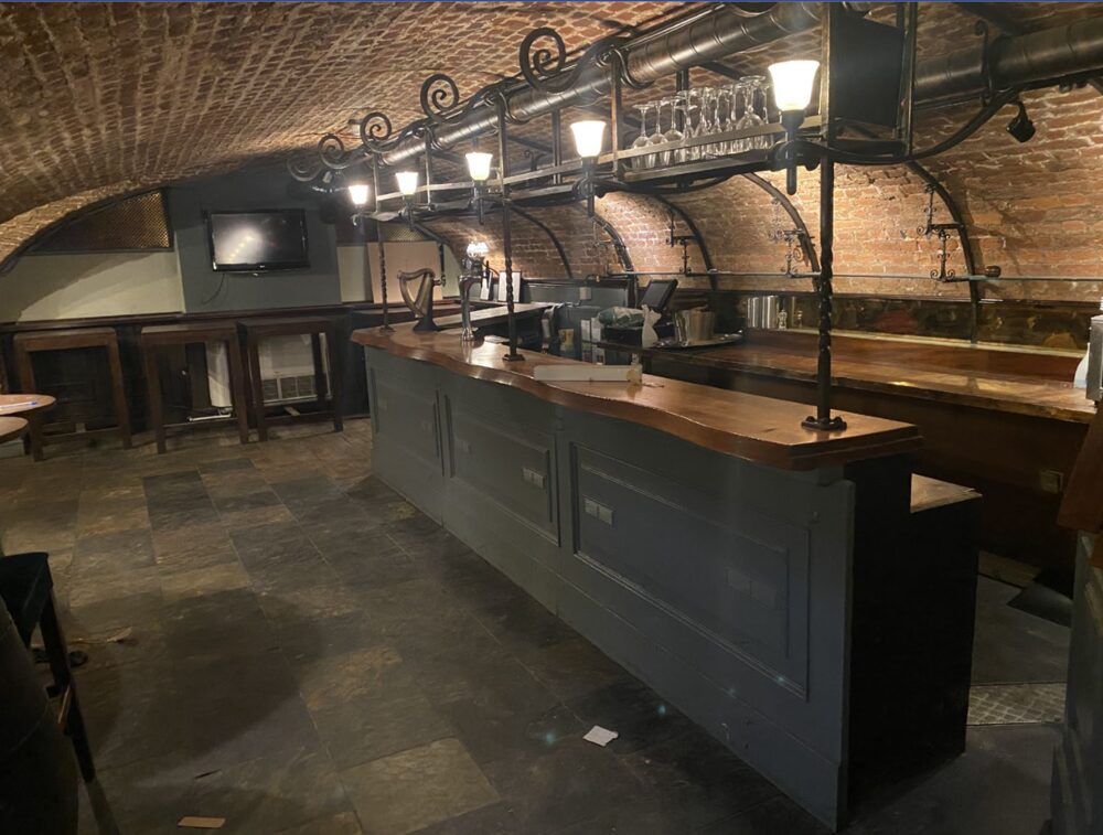 The vaulted cellar bar interior